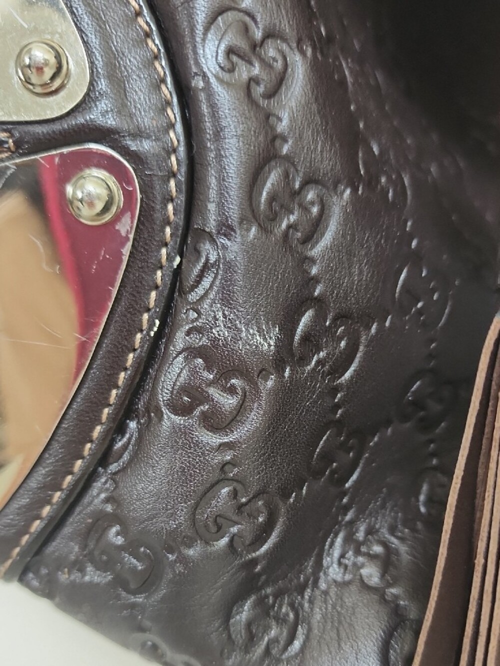 Gucci Babouska Indy Hobo Bag Dark Brown Guccissima Leather AUTHENTIC - Picture 5 of 16